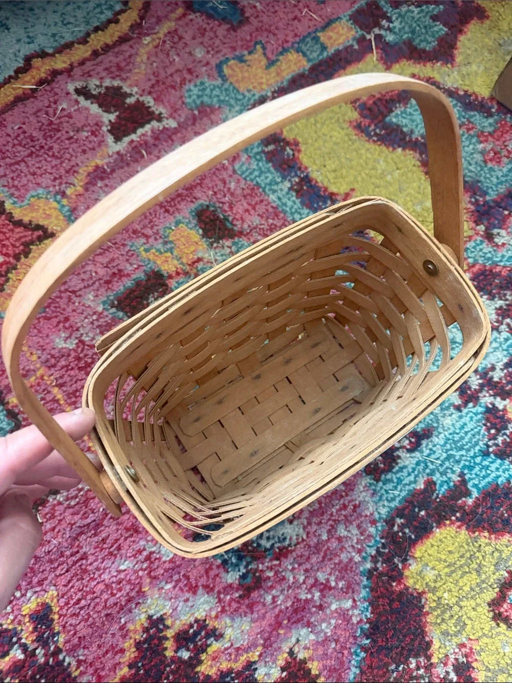 Vintage Signed by Grandma Bonnie Longaberger 1990 Tour Basket Handwoven Basket